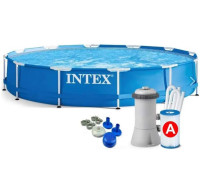 Каркасний Басейн Metal Frame Pool Intex 28212 366 x 76 см + Фільтр Насос - Якісний Відпочинок у Вашому Саду