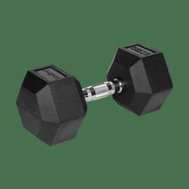 Чавунна гантель Rebel RBA-2325-17.5 17,5 кг HEX з гумовим покриттям для силових тренувань