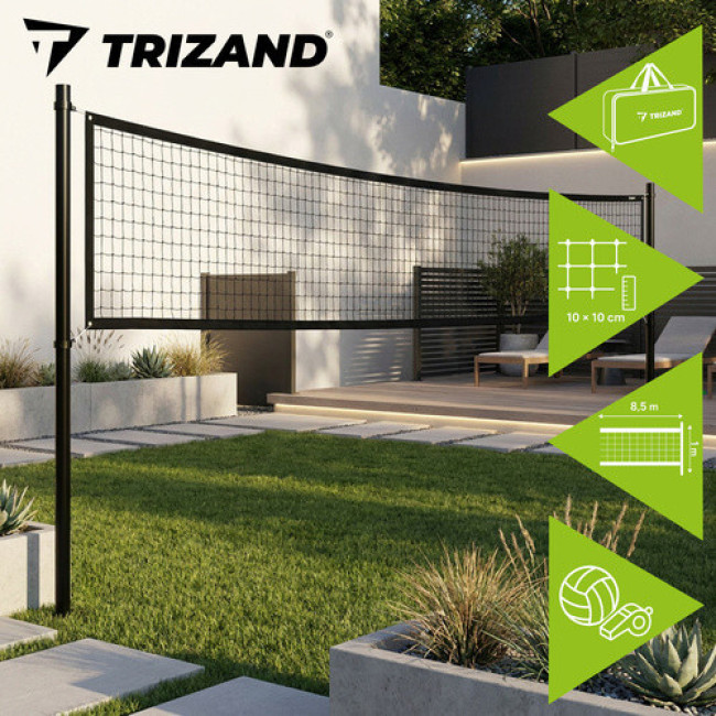 Волейбольна сітка Trizand 27546 - 8.5?1 м, стальний трос, сумка