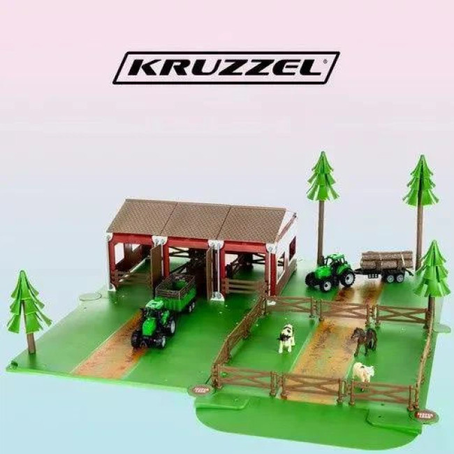 Конструктор-ферма з тваринами і тракторами Kruzzel 22404/n