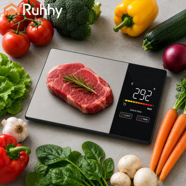 Кухонні ваги Ruhhy 24632 Bluetooth, до 5 кг, LED-дисплей, аналіз харчування