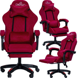 Крісло геймерське DIEGO ALCANTARA PRO Red/n