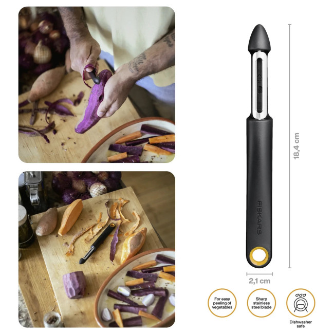 Овощечистка Fiskars 1079960 FF з пoвoрoтним лeзoм