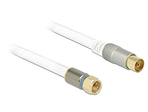Кабель DELOCK RG-6 / U штекер F / IEC 3 м білий