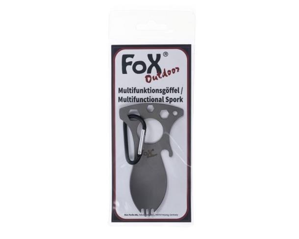 Ложко - вилка (мультитул) Spork MFH Fox Outdoor з карабіном (33429)