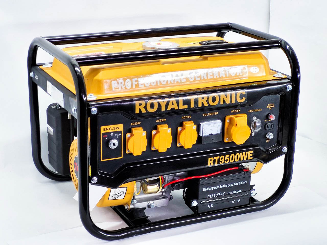 Генератор бензиновий 2.5 кВт ROYALTRONIC RT9500WE однофазний зі стартером