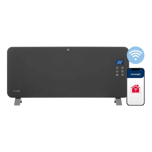 Конвектор стеклянный Concept KS4100 Wi-Fi Smart 2000 Вт дисплей таймер управления через приложение Ч
