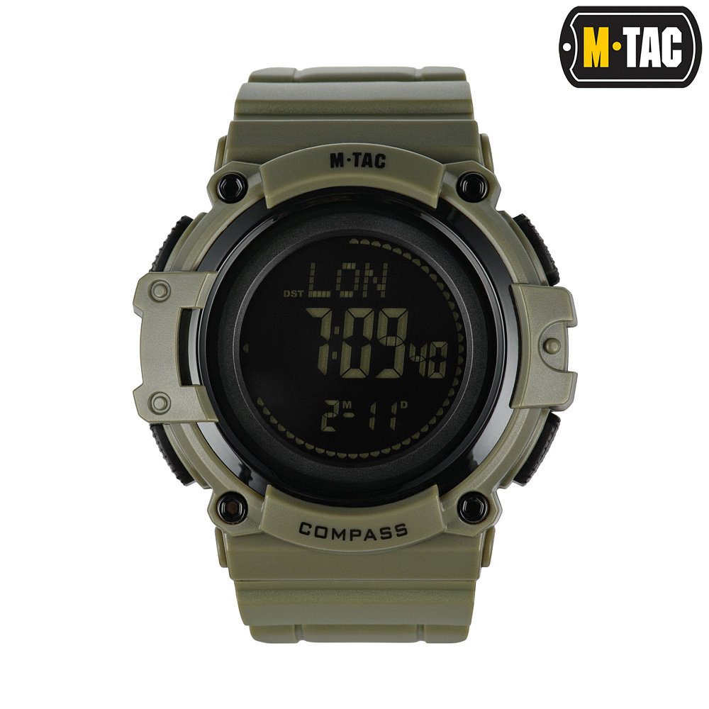 Часы водонепроницаемые с компасом M-Tac 2233 (50010001) Army Green