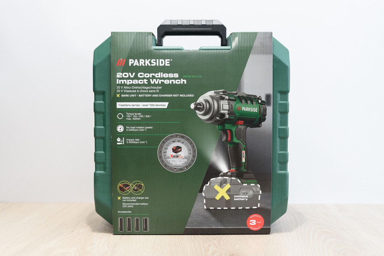 Аккумуляторный ударный гайковерт Parkside PASSK 20-Li C4 400Нм Мощный ударный гайковерт для автомобиля