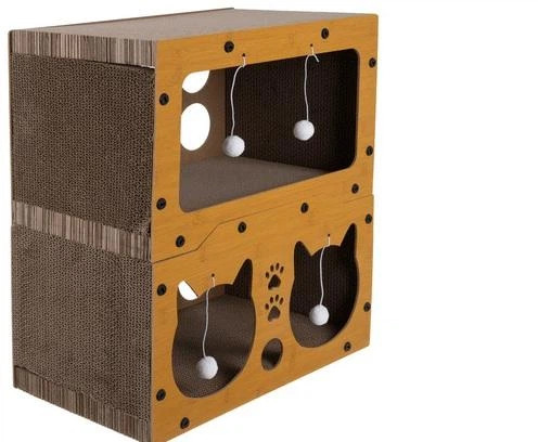 Когтеточка для котів - двоповерховий дім Purlov 27017/n